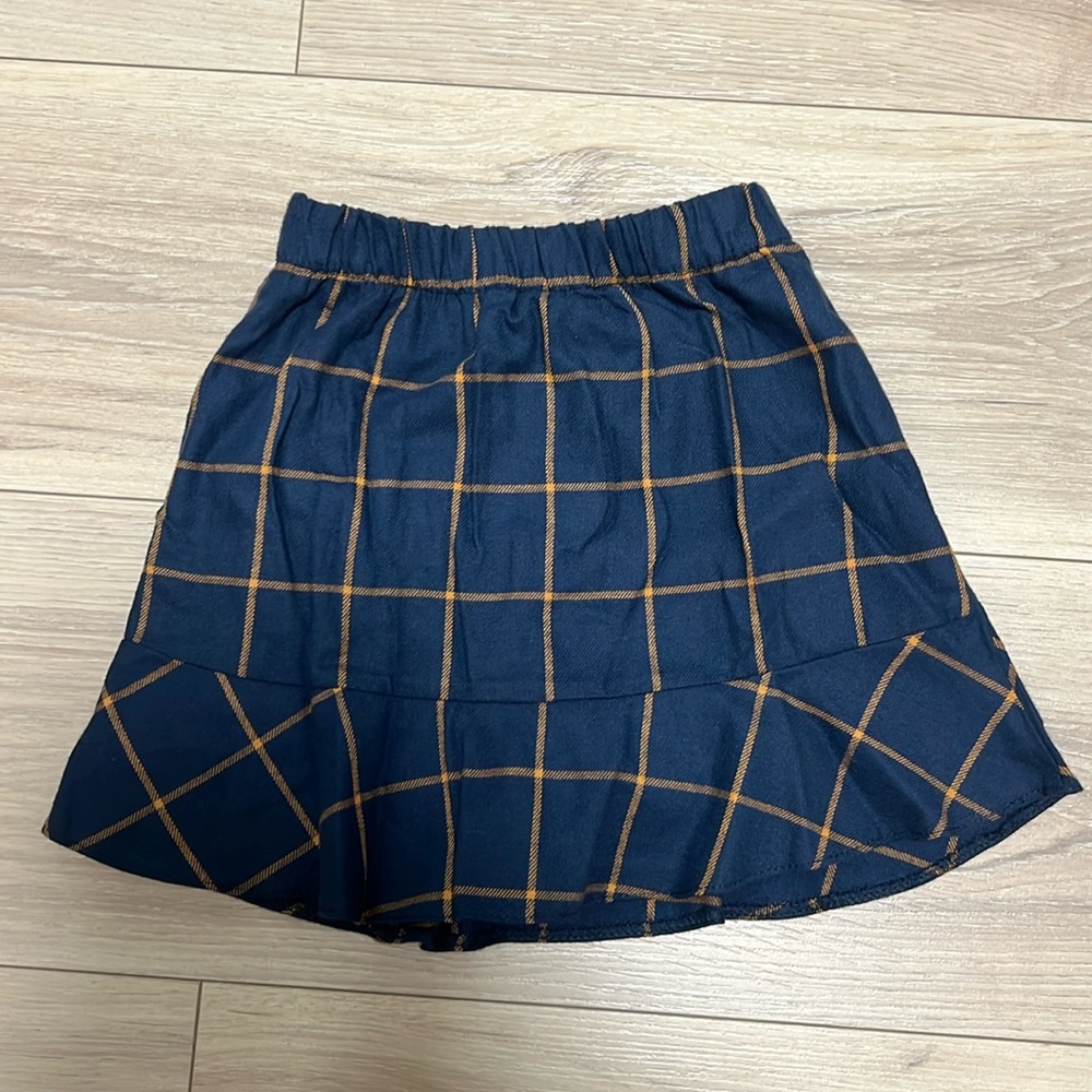 Toddler plaid skirt with built in shorts